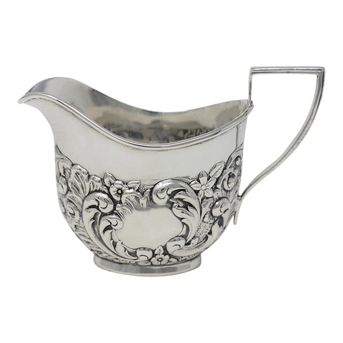 1901 Antique Victorian Era Sterling Silver Cream Jug Silversmith William Locke & Co Birmingham Hallmarks