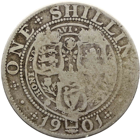 1901 Shilling Queen Victoria Great Britain Silver Coin