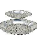 1903 Antique Edwardian Era Pair Sterling Silver Dish Silversmith Charles Edwards London Hallmarks