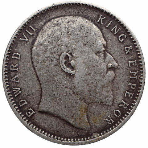 1904 One Rupee British India Coin Edward VII Silver Calcutta Mint