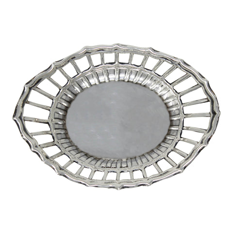 1906 Antique Edwardian Era Sterling Silver Pierced Dish Silversmith Levesley Brothers (Thomas Levesley) Sheffield Hallmarks