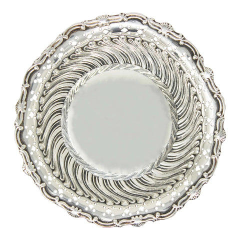 1908 Antique Edwardian Era Sterling Silver Pierced Bon Bon Dish Silversmith William Devenport Birmingham Hallmarks