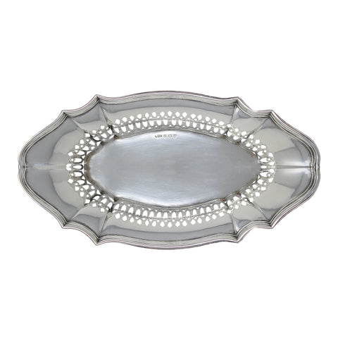 1910 Antique Edwardian Era Sterling Silver Pierced Dish Silversmith Marks & Cohen (Walter Henry Marks & Samuel Tobias Cohen) Birmingham Hallmarks