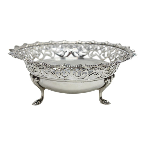 1911 Antique Edwardian Era Sterling Silver Pierced Bowl Silversmiths James Dixon & Sons Ltd Sheffield Hallmarks