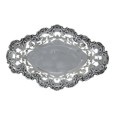 1911 Antique George V Era Sterling Silver Pierced Dish Silversmiths Cooper Brothers & Sons Ltd Sheffield Hallmarks