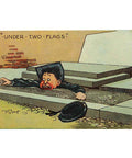 1911’s Antique Comic Postcard “Under two flags”