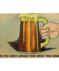 1912 Antique Comic Postcard “Hope you won’t sprain your wrist this Xmas” King George V Halfpenny stamp
