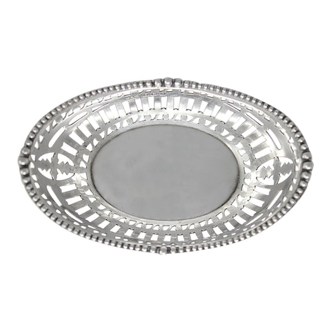 1912 Antique Edwardian Era Sterling Silver Pierced Dish Silversmith Deykin & Harrison (William Redfern Deykin & Walter Andrew Harrison) Birmingham Hallmarks