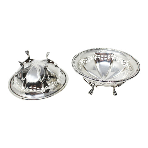 1913 Antique George V Era Sterling Silver Pierced Pair Bon Bon Dish Silversmith Deakin & Francis Ltd Birmingham Hallmarks