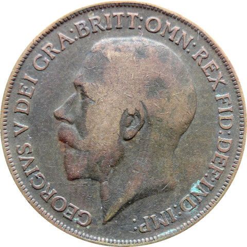 1918 H One Penny George V United Kingdom Coin