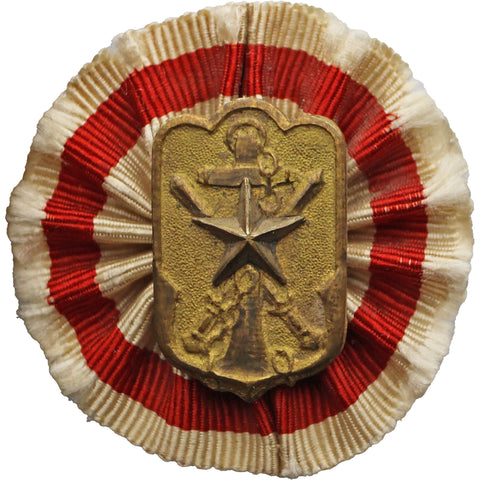 1921 Japanese Imperial Military Reserve Association badge with Red striped rosette