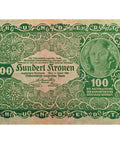 1922 First Issue January 2 Austria 100 Kronen  banknote