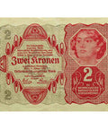 1922 January 2 Austria two Kronen  banknote