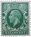 1924 King George V 1/2 d British Penny Stamp