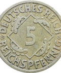 1925 A Germany 5 Reichspfennig Coin