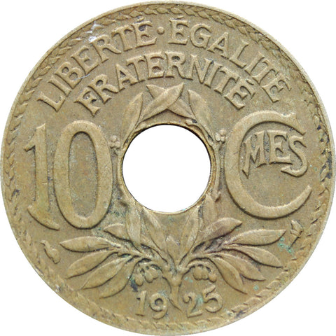 1925 France 10 Centimes Coin