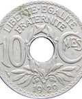 1929 France 10 Centimes Coin