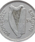 1934 Ireland 3 Pingin ½ Reul Coin