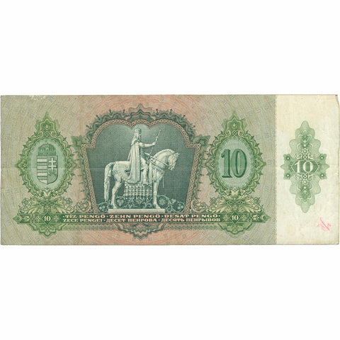 1936 Hungary 10 Pengő Banknote