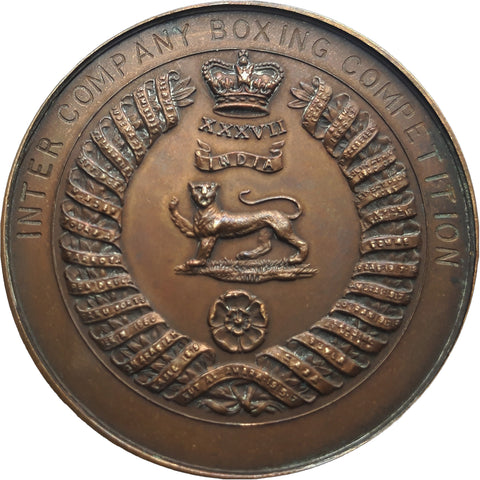 1937 British India Medal Army Intercompany Boxing Competition Medallion Bronze