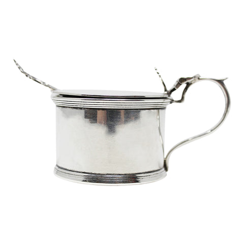 1937 Sterling Silver Mustard Pot and Spoon Silversmiths S. Blanckensee & Son Ltd Birmingham Hallmarks