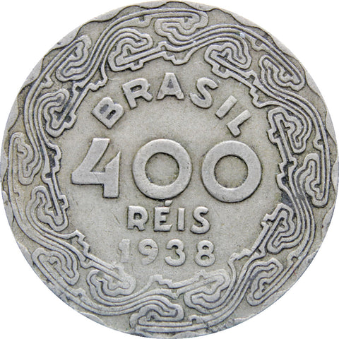 1938 Brazil 400 Reis Coin Getúlio Dornelles Vargas