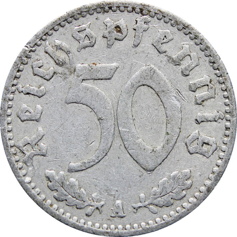 1940 A Germany 50 Reichspfennig Coin