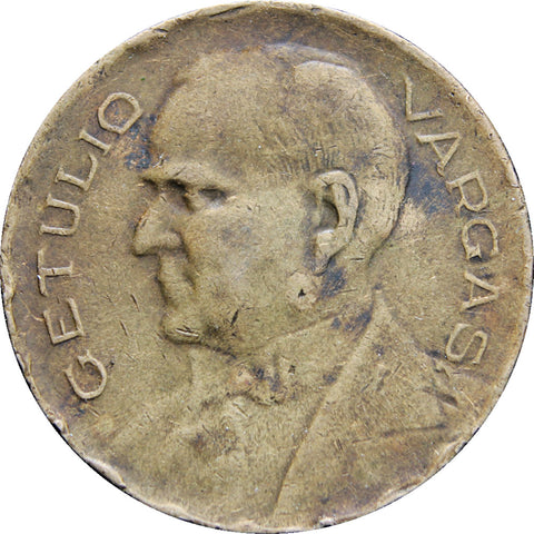 1942 Brazil 400 Reis Coin Getúlio Dornelles Vargas