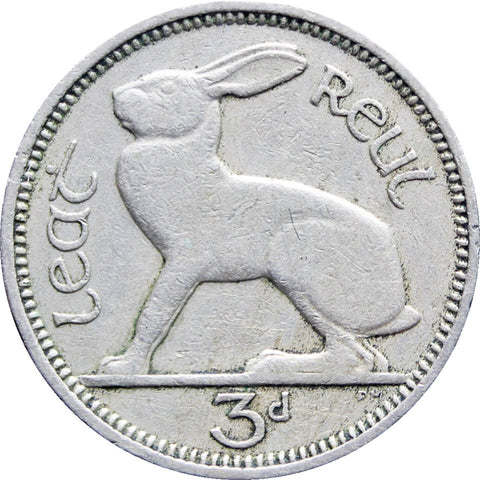 1946 Ireland 3 Pingin ½ Reul Coin