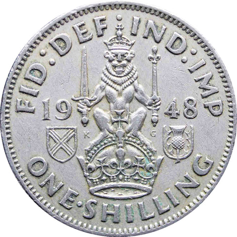 1948 One Shilling George VI British Coin