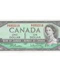 1954 1 Dollar Canada Banknote Portrait of Elizabeth II Without Devil's face