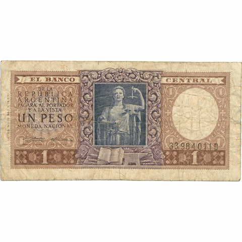 1956 Argentina 1 Peso Banknote