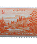 1956 Stamp Norfolk Island View of Ball Bay 1/2 d - Australian penny