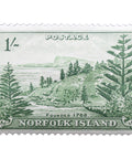 1956 Stamp Norfolk Island View of Ball Bay 1 Australian Shilling