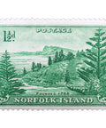 1956 Stamp Norfolk Island View of Ball Bay 1 and half d - Australian penny