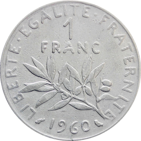 1960 One Franc France Coin