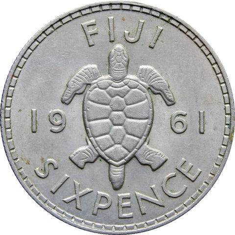 1961 Fiji Sixpence Elizabeth II (1st portrait) Coin