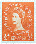 1961 United Kingdom Stamp Half British penny Queen Elizabeth II Predecimal Wilding