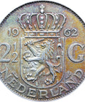 1962 2 and half Gulden Netherlands Juliana Silver Coin