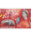 1963 4.5 d Elizabeth II Stamp United Kingdom National Nature Week European Badger (Meles meles), Roe Deer