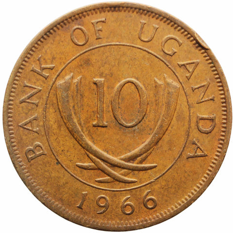 1966 10 Cents Uganda Coin