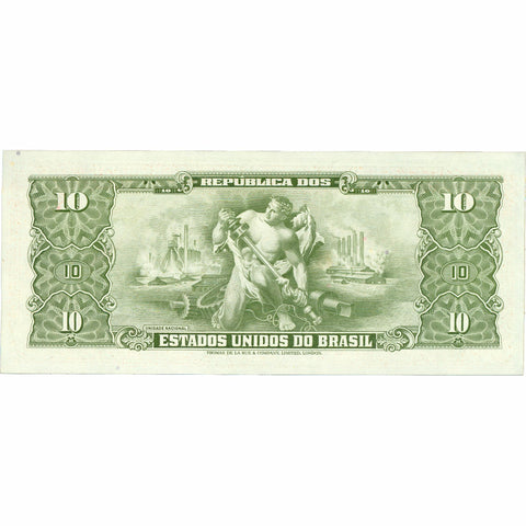 1966 Brazil 10 Cruzeiros Banknote