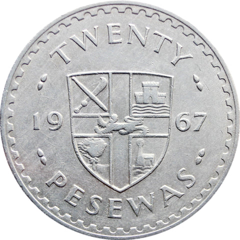 1967 20 Pesewas Ghana Coin