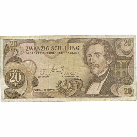 1967 Austria 20 Schilling Banknote