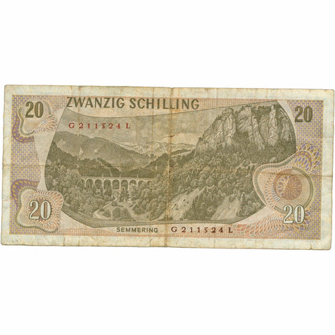 1967 Austria 20 Schilling Banknote