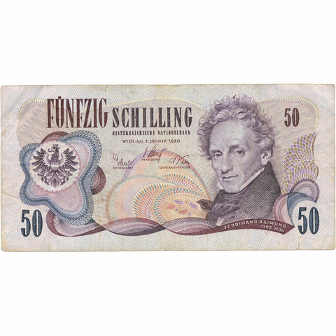 1970 Austria 50 Schilling Banknote