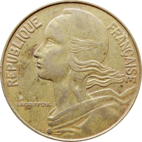 1972 France 20 Centimes Coin Marianne Owl Mark