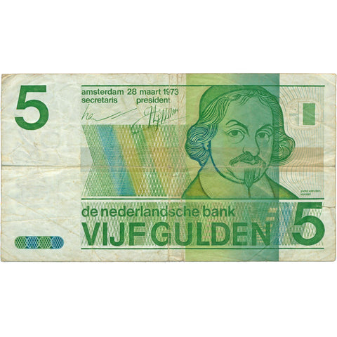 1973 Netherlands 5 Gulden Banknote