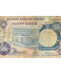 1973 Nigeria Banknote 50 Kobo Collectible Paper Money