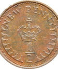 1975 Half New Penny Elizabeth II Coin